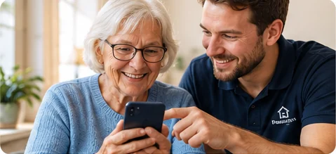 Personlig hjälp med mobiltelefon